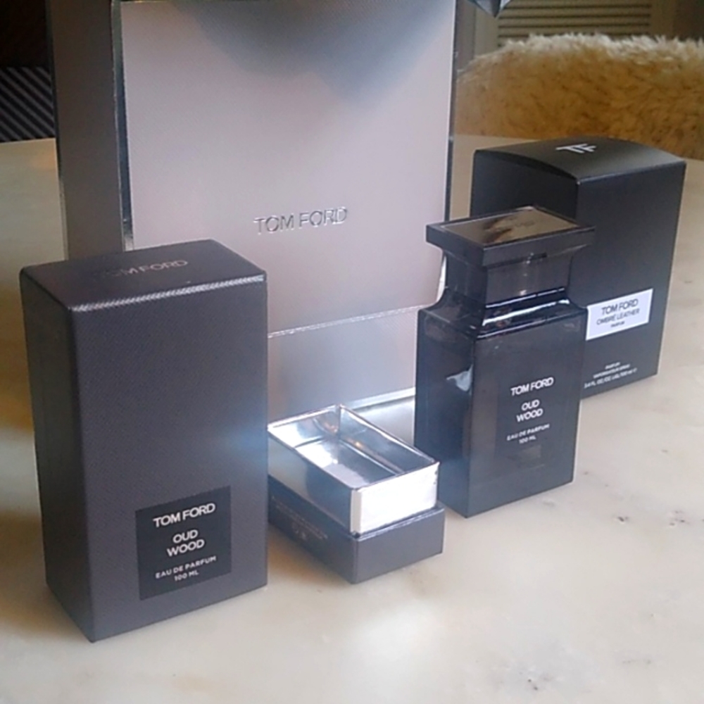 Tom Ford Bottle, Bag, and Boxes